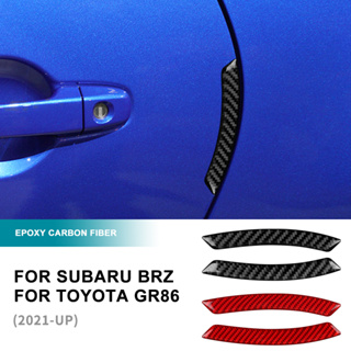 สติกเกอร์คาร์บอนไฟเบอร์ ป้องกันการชนประตูรถยนต์ อุปกรณ์เสริม สําหรับ Subaru BRZ GR86 2021-2023