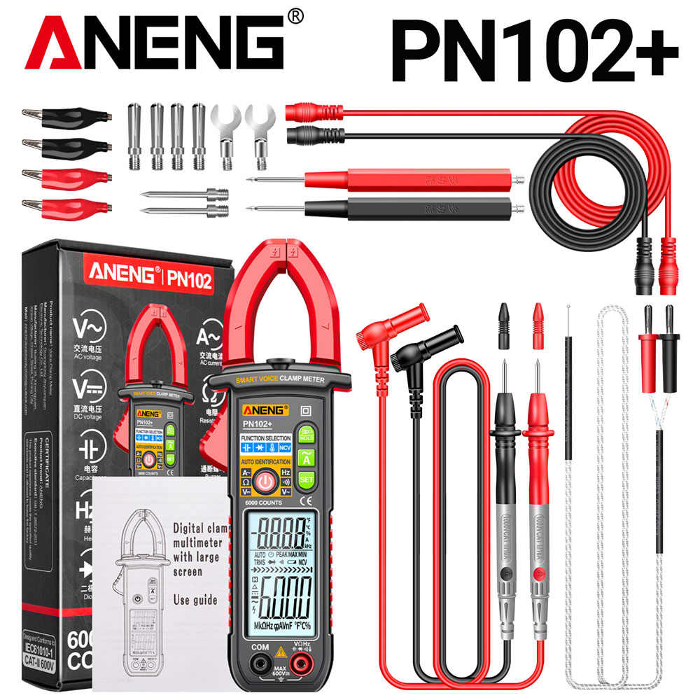 Aneng PN102+ มัลติมิเตอร์ทดสอบพลังงาน 600A กระแสไฟสูง หม้อแปลงแคลมป์ ...