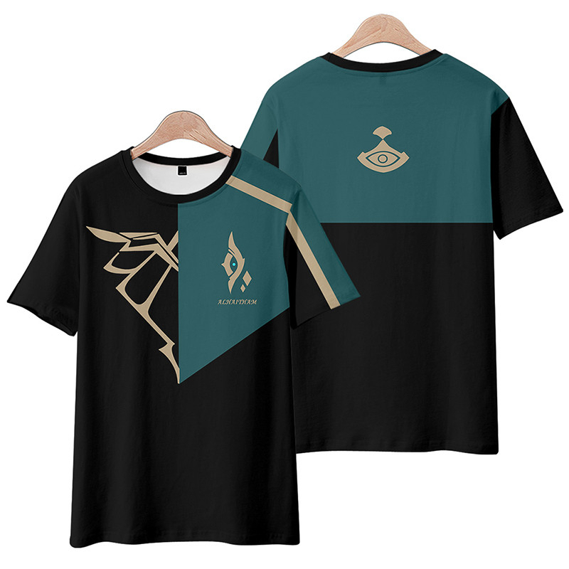 ใหม่-เสื้อยืดแขนสั้นลําลอง-มีฮู้ด-พิมพ์ลายอนิเมะญี่ปุ่น-genshin-impact-alhaitham-3d-ทรงหลวม-สําหรับผู้ชาย-และผู้หญิง