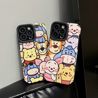 เคสโทรศัพท์มือถือหนัง ลายการ์ตูนหมีน่ารัก สําหรับ iphone 14 Pro Max i14 plus 13 Pro Max i13 13pro 11 Pro Max i11 X XR Xs Max 7 plus 8 plus 12Pro 12 Pro Max