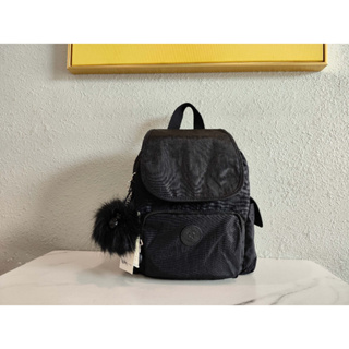 Kipling k12671 กระเป๋าเป้สะพายหลัง ขนาดเล็ก พิมพ์ลายเสือดาว สีดํา