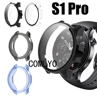 สําหรับ Xiaomi Watch S1 Pro เคสกระจกกันรอยหน้าจอ PC ขอบแข็ง ฝาครอบป้องกันกันชน