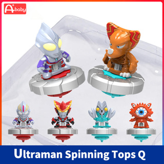 Ultraman Spinning Tops ของเล่นฟิกเกอร์ พร้อมตัวปล่อยเกียร์ ( Tiga/Rosso/Orb/Gomora/Strange Creature Gan-Q/Baltan-seijin) ของขวัญวันเกิด