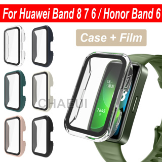 เคสป้องกันหน้าจอ PC พร้อมฟิล์มกันรอย แบบเต็มจอ สําหรับ Huawei Band 8 7 6 / Honor Band 6