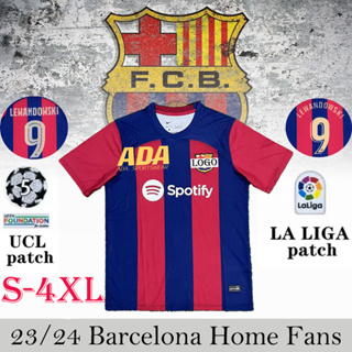 เสื้อกีฬาแขนสั้น ลายทีมชาติฟุตบอล Barcelona 23-24 ชุดเหย้า สําหรับผู้ชาย ไซซ์ S - 2XL