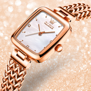 ภาพขนาดย่อของภาพหน้าปกสินค้าOLEVS นาฬิกาข้อมือผู้หญิงกันน้ำได้ 100% สายสแตนเลส นาฬิกาสแควร์ แฟชั่น ขาว โกลเด้น สีเขียว สีดำ 9951 จากร้าน olevs_official.th บน Shopee ภาพที่ 2