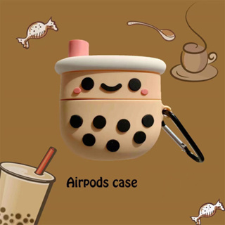 เคสซิลิโคน รูปชานมไข่มุก กันตก สําหรับ AirPods 1 2 3 Pro