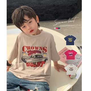 [Baile Little Forest] เสื้อยืดแขนสั้น ขนาดใหญ่ แฟชั่นฤดูร้อน สําหรับเด็กผู้ชาย