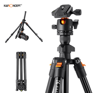 K&amp;f CONCEPT ขาตั้งกล้องอลูมิเนียมอัลลอยด์ แบบพกพา 160 ซม. 62.99 สูงสุด ขาตั้งกล้อง ความจุ 8 กก. 17.64 ปอนด์ มุมต่ํา พร้อมกระเป๋าถือ สําหรับกล้อง DSLR