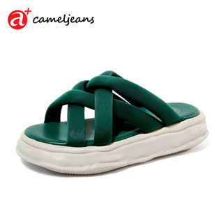 Cameljeans รองเท้าแตะลําลอง พื้นหนา เหมาะกับเดินชายหาด สําหรับผู้หญิง