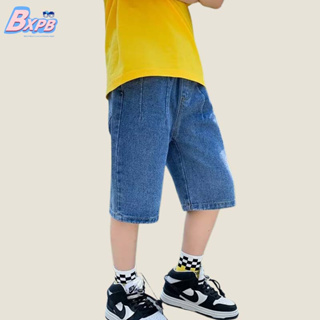 Bxpb กางเกงยีนขาสั้น ลําลอง ทรงหลวม ใส่สบาย แฟชั่นฤดูร้อน สําหรับเด็กผู้ชาย 110-170