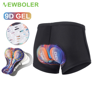 NEWBOLER Breathable 9D Gel Pad ขี่จักรยานกางเกงขาสั้นชุดชั้นในกันกระแทกจักรยานเสือภูเขาถนนขี่จักรยานกางเกงขาสั้นกางเกงขี่จักรยานกางเกงขาสั้นผู้ชาย