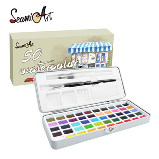 ภาพขนาดย่อสินค้าSeamiArt ชุดสีน้ำ 50 สี พร้อมปากกาพู่กัน