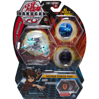 Bakugan Starter Pack 3-Pack, Haos Hydorous, Collectible Action Figures ฟิกเกอร์ Bakugan Starter Pack Haos Hydorous สําหรับเก็บสะสม 3 แพ็ค