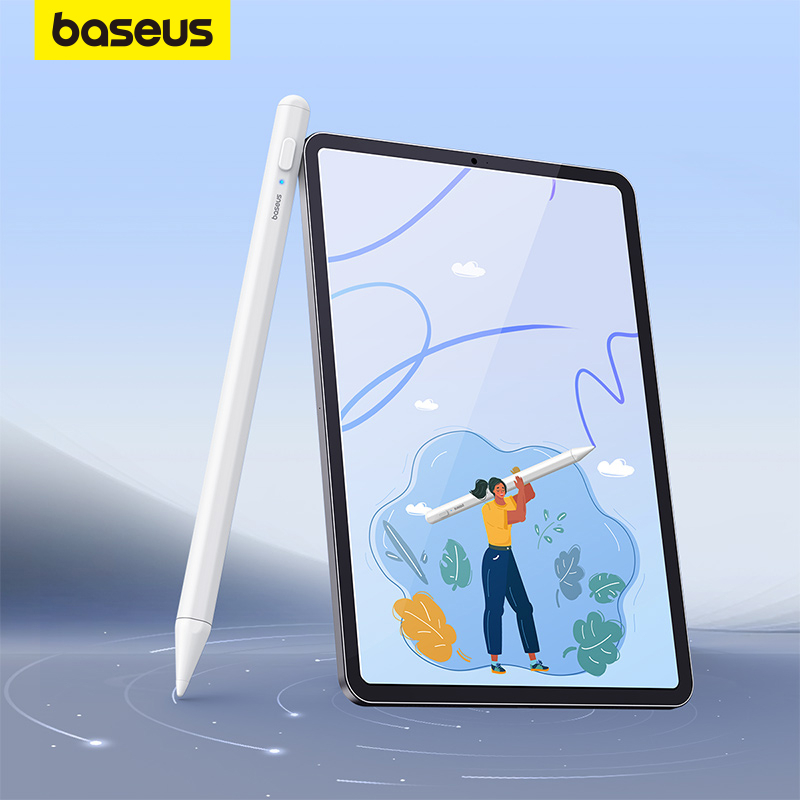 baseus-ปากกาสไตลัส-สําหรับ-ipad-apple-pencil-2nd-gen-palm-rejection-tablet-stylus-touch-pen-with-bluetooth-magnetic