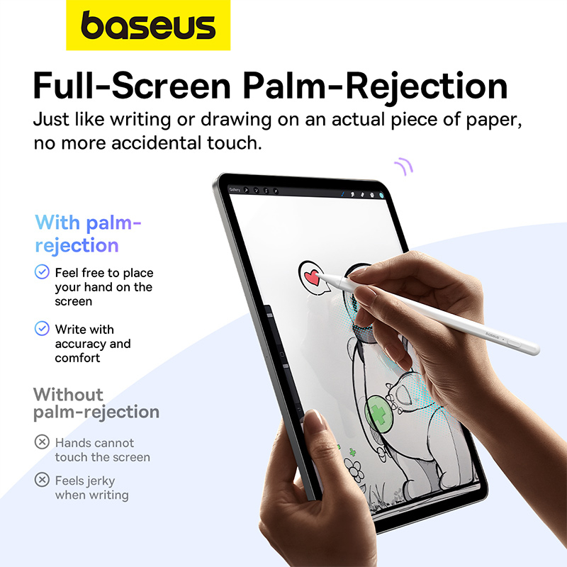 baseus-ปากกาสไตลัส-สําหรับ-ipad-apple-pencil-2nd-gen-palm-rejection-tablet-stylus-touch-pen-with-bluetooth-magnetic