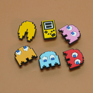 เข็มกลัด รูปรองเท้า Crocs Jibbitz Pins Pac-Man Pakkuman หลากสีสัน DIY