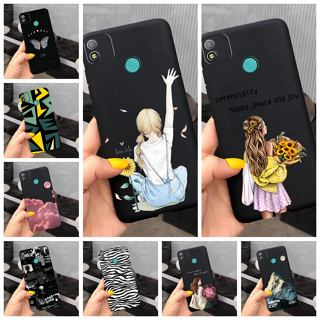 เคสโทรศัพท์มือถือ ซิลิโคน กันกระแทก ลายการ์ตูนเด็กผู้หญิง สีดํา สําหรับ Tecno Pop 4 Pop 4 Air Pop 4 Lite Pop4