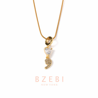 Bzebi สร้อยคอแฟชั่น สเตนเลส ชุบทอง 18K ไม่จางหาย ไม่เป็นสนิม สไตล์เกาหลี 1255n