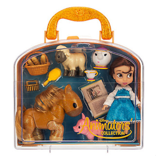 DISNEY ANIMATORS COLLECTION BELLE MINI DOLL PLAY SET NEW WITH CASE ชุดของเล่นตุ๊กตาดิสนีย์ พร้อมเคส