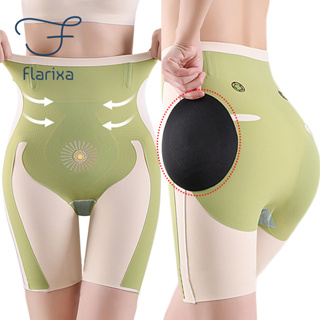 Flarixa กางเกงชั้นในยกกระชับสะโพก 5D ยางพารา พลัสไซซ์ พร้อมแผ่นรอง เอวสูง กระชับสัดส่วนหน้าท้อง