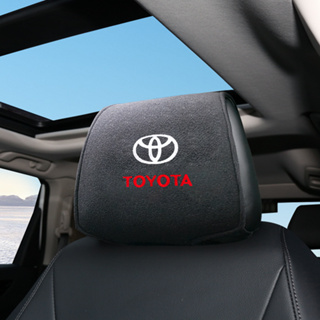 ปลอกหมอนรองศีรษะ ป้องกันฝุ่น ลายโลโก้รถยนต์ สีดํา สําหรับ Toyota Corolla Yaris Rav4 Avensis Auris Camry C-hr 86 Prius 1 ชิ้น