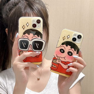 เคสโทรศัพท์มือถือ TPU แบบนิ่ม ลายการ์ตูนชินจัง สําหรับ iphone 14 Pro Max 13 Pro Max 12 Pro Max