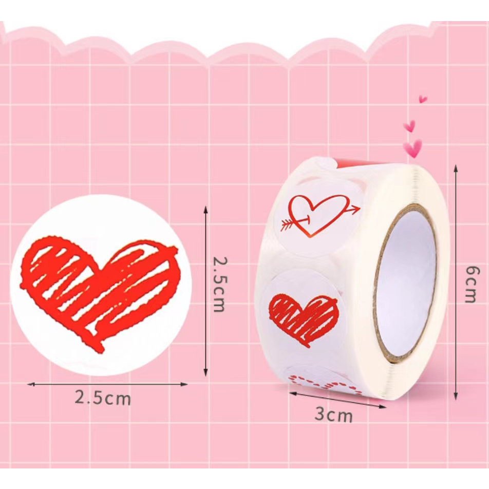 cois-n-สติกเกอร์-มีกาวในตัว-ทรงกลม-ลายหัวใจ-สําหรับตกแต่งสมุดวาเลนไทน์-500-ชิ้น-ต่อม้วน