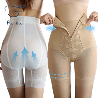 Flarixa กางเกงบ็อกเซอร์ขาสั้น เอวสูง มีซิป กระชับสัดส่วน ควบคุมหน้าท้อง สําหรับผู้หญิง