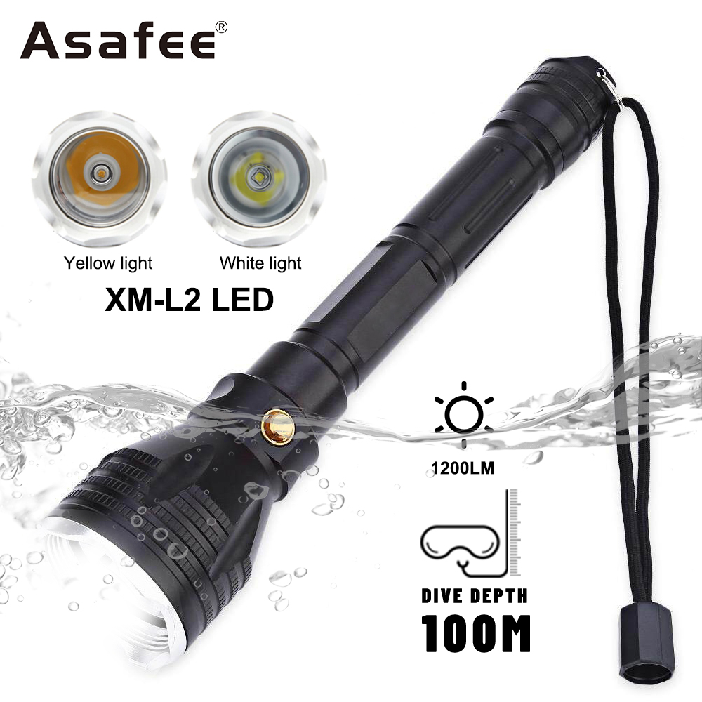 asafee-ไฟฉายดําน้ํา-18650-แบตเตอรี่-1200lm-100-ม-สว่างมาก-สีขาว-เหลือง-สําหรับดําน้ําลึก