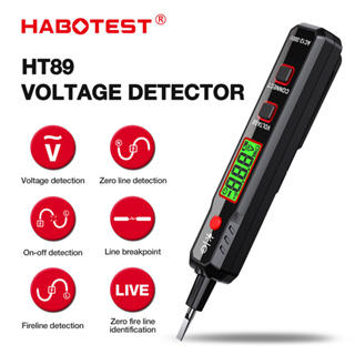 Habotest HT89 ปากกาทดสอบแรงดันไฟฟ้าดิจิทัล 12~300V AC ประเภทปากกา NCV มัลติมิเตอร์ Zero Fire Line เครื่องตรวจจับปากกามัลติมิเตอร์ มัลติฟังก์ชั่น พร้อมหัวไขควง