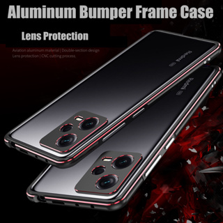 Bumper Case For Xiaomi Redmi Note 12 11 Pro Pro+ Turbo Aluminum metal Frame Slim Cover Phone Case + Carmera Protector