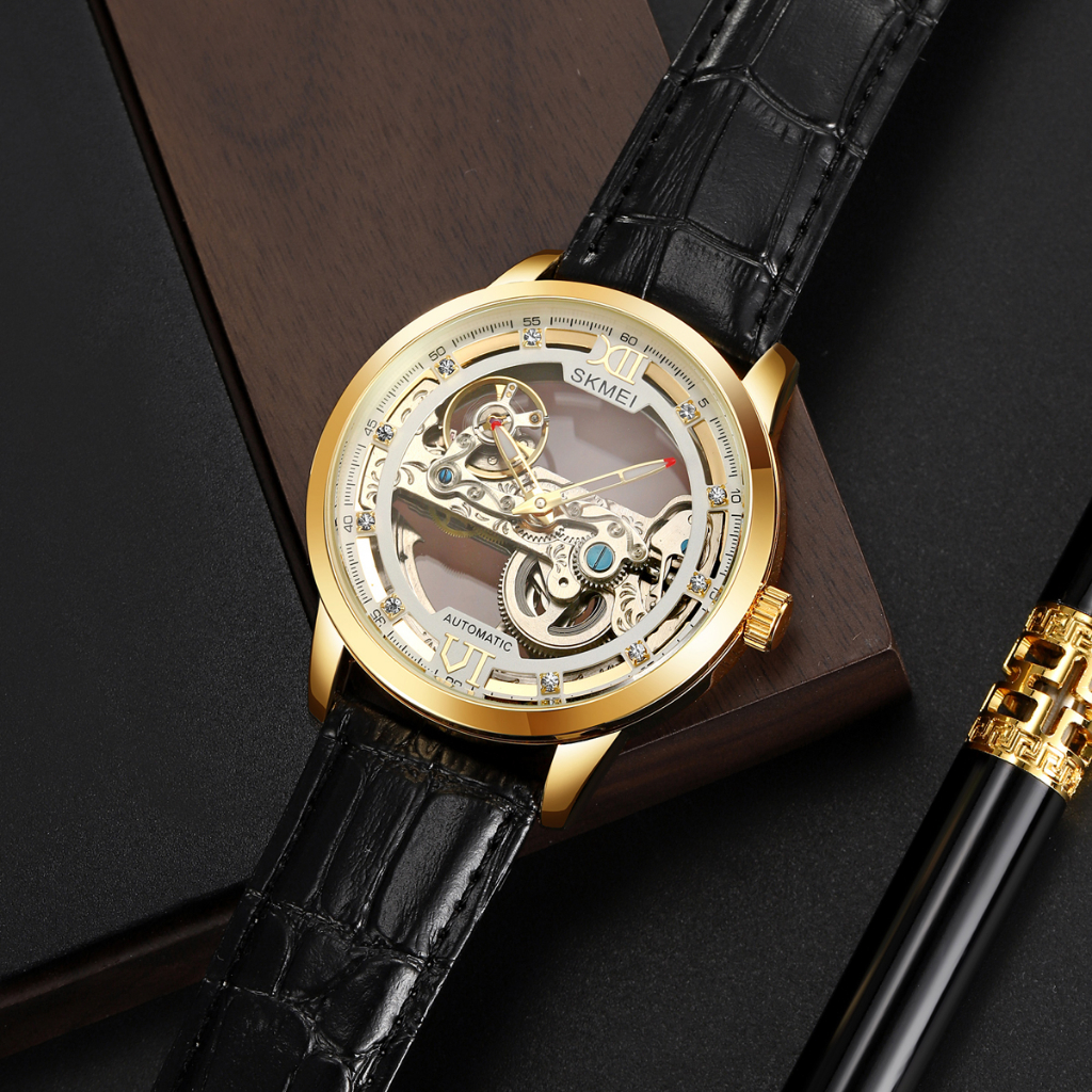 skmei-หน้าปัดใส-กลวง-ออก-ออกแบบ-นาฬิกาสําหรับผู้ชาย-หนัง-อัตโนมัติ-นาฬิกาข้อมือ-กลไก-หรูหรา-ผู้ชาย-กันน้ํา-นาฬิกาธุรกิจ