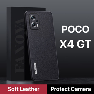 หนังฟอกฝาด เคส POCO X4 GT Case สัมผัสที่สบาย ป้องกันลายนิ้วมือ กรอบTPUนุ่ม ป้องกันกล้อง ปกป้องหน้าจอ กันกระแทก
