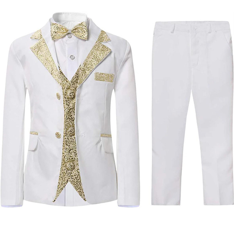เสื้อแจ็กเก็ตสูท-เสื้อกั๊ก-กางเกงขายาว-ประดับโบว์-สีทอง-สําหรับเด็กผู้ชาย-ใส่ไปงานพรอม-งานแต่งงาน-ปาร์ตี้-5-ชิ้น