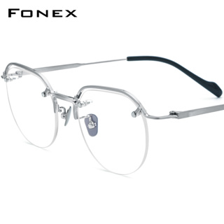 Fonex แว่นตา กรอบไทเทเนียมบริสุทธิ์ ทรงสี่เหลี่ยม สไตล์วินเทจ สําหรับผู้หญิง ผู้ชาย BYY0041