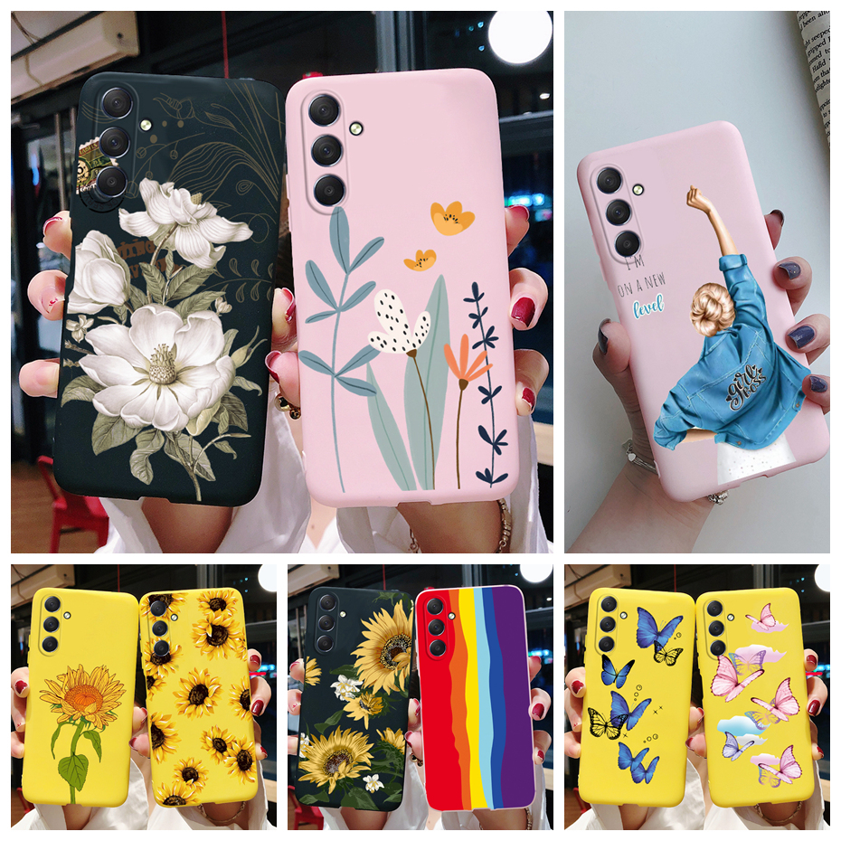 เคสโทรศัพท์ซิลิโคน-tpu-แบบนิ่ม-ลายดอกทานตะวัน-สีแคนดี้-สําหรับ-samsung-galaxy-m54-5g-2023-m54