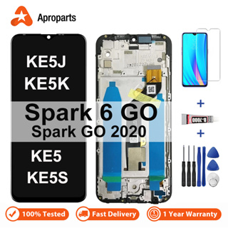 หน้าจอแสดงผล LCD ดิจิทัล LCD พร้อมกรอบ แบบเปลี่ยน สําหรับ Tecno Spark 6 Go KE5K Spark Go 2020 KE5 KE5S KE5J