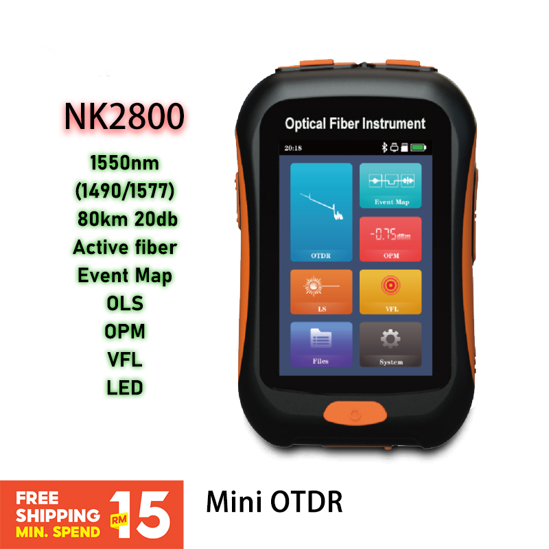 nk2800-mini-otdr-เครื่องวัดสายไฟเบอร์ออปติคอล-1550nm-80km-20db-พร้อมแผนที่อีเวนท์-vfl-ols-opm