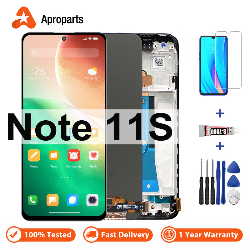 สําหรับ Xiaomi Redmi Note 11S 2201117ชุดประกอบหน้าจอสัมผัสดิจิทัล LCD ...