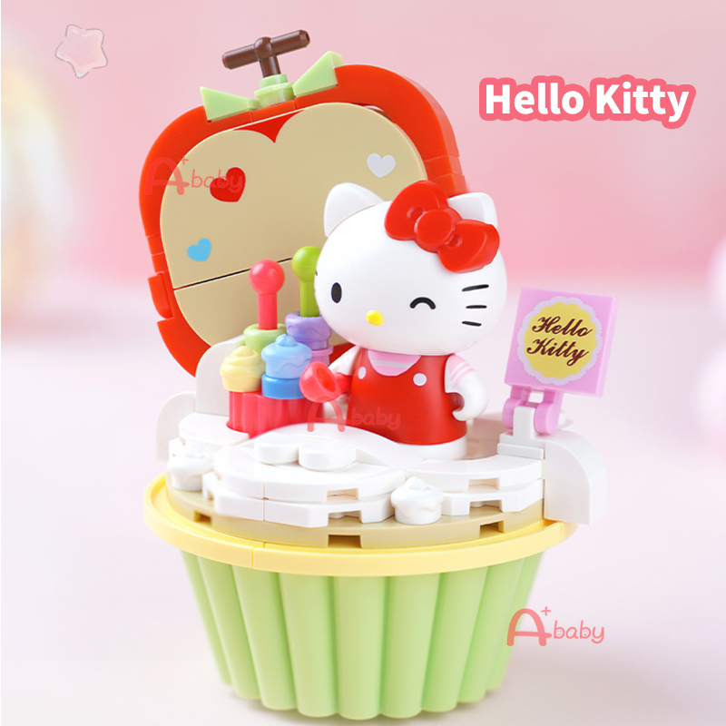 keeppley-sanrio-kuromi-my-melody-บล็อคตัวต่อ-คัพเค้ก-คุโรมิ-มายเมโลดี้-เฮลโลคิตตี้-ซินนาม่อนโรล-ปอมปอม-พูริน