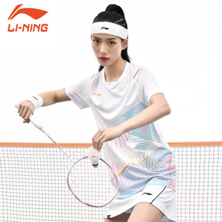 เสื้อกีฬาแบดมินตัน Li Ning แบบเข้ารูป ดูดซับเหงื่อ สําหรับผู้ชาย และผู้หญิง