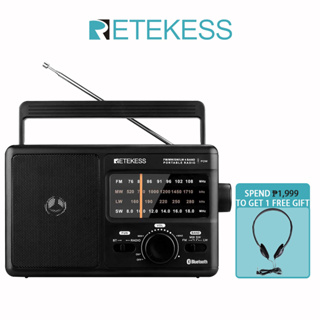 สินค้า Retekess Tr626 Am Fm Lw วิทยุสั้นรับสัญญาณวิทยุ World Band ขนาดพกพาพร้อมแบตเตอรี่ Ac Or D สําหรับใช้ในบ้าน (สีดํา)