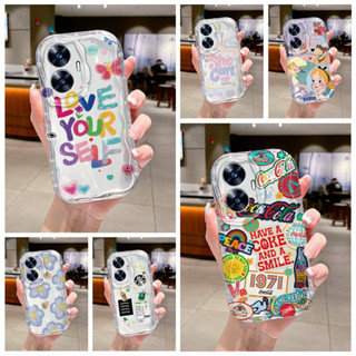 เคสโทรศัพท์มือถือนิ่ม กันกระแทก กันกล้อง ลาย Starbucks Alice Flowers wave สําหรับ Realme C2 2PRO Realme C25 C12 C15 C25S C55