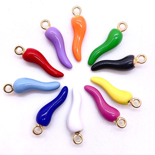 10 ชิ้น ที่มีสีสัน น้ํามันพริก หยด โลหะผสม ต่างหู จี้พวงกุญแจ จี้ แฮนด์เมด DIY สร้อยข้อมือ สร้อยคอ เครื่องประดับ อุปกรณ์