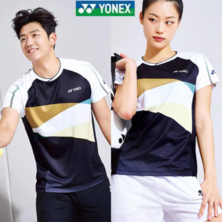 Yonex เสื้อผ้าแบดมินตัน สําหรับผู้ชายและผู้หญิง แห้งเร็ว ดูดซับเหงื่อ แขนสั้น คู่รัก เครื่องแต่งกาย ชุดกีฬา ฝึกอบรมเสื้อผ้า