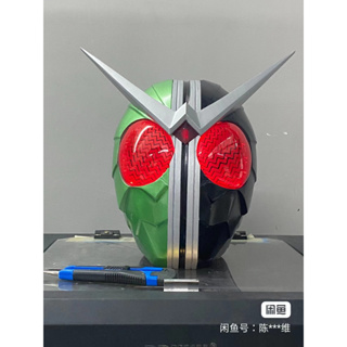 หมวกกันน็อค พิมพ์ลาย Kamen Rider W 3 มิติ 1: 1 อุปกรณ์ประกอบฉากคอสเพลย์