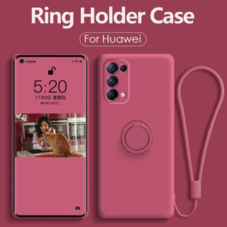 ภาพหน้าปกสินค้าHuawei Nova 5T 7 SE 7i  Magnetic Ring Holder Silicone Case Soft Liquid Cover ที่เกี่ยวข้อง