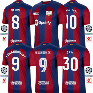 [Fans Issue] เสื้อกีฬาแขนสั้น ลายทีมชาติฟุตบอล Barcelona GAVI 23 24 ชุดเหย้า ไซซ์ S-2XL|พร้อมส่ง