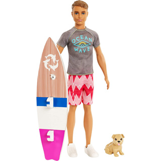 Barbie Dolphin Magic Ken Doll with Puppy &amp; Surfboard FBD71 ตุ๊กตาบาร์บี้ ปลาโลมา เมจิกเคน พร้อมลูกสุนัข และกระดานโต้คลื่น FBD71